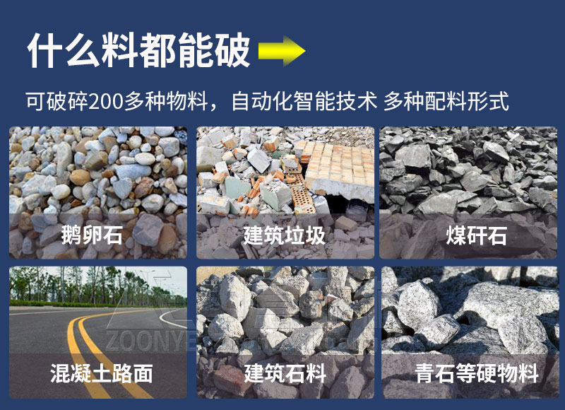 中意破碎机适用物料